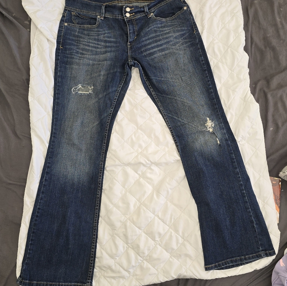 Distressed 524 Too Super Low Levi's Levi stretch jeans SIZE 15 32X32